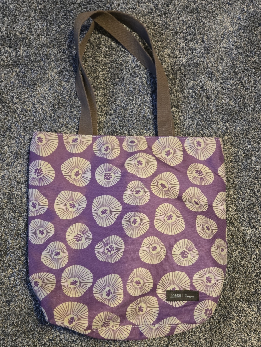Lotta Jansdotter For Targus Designer Series Canvas Laptop Bag, Purple W/ Flowers